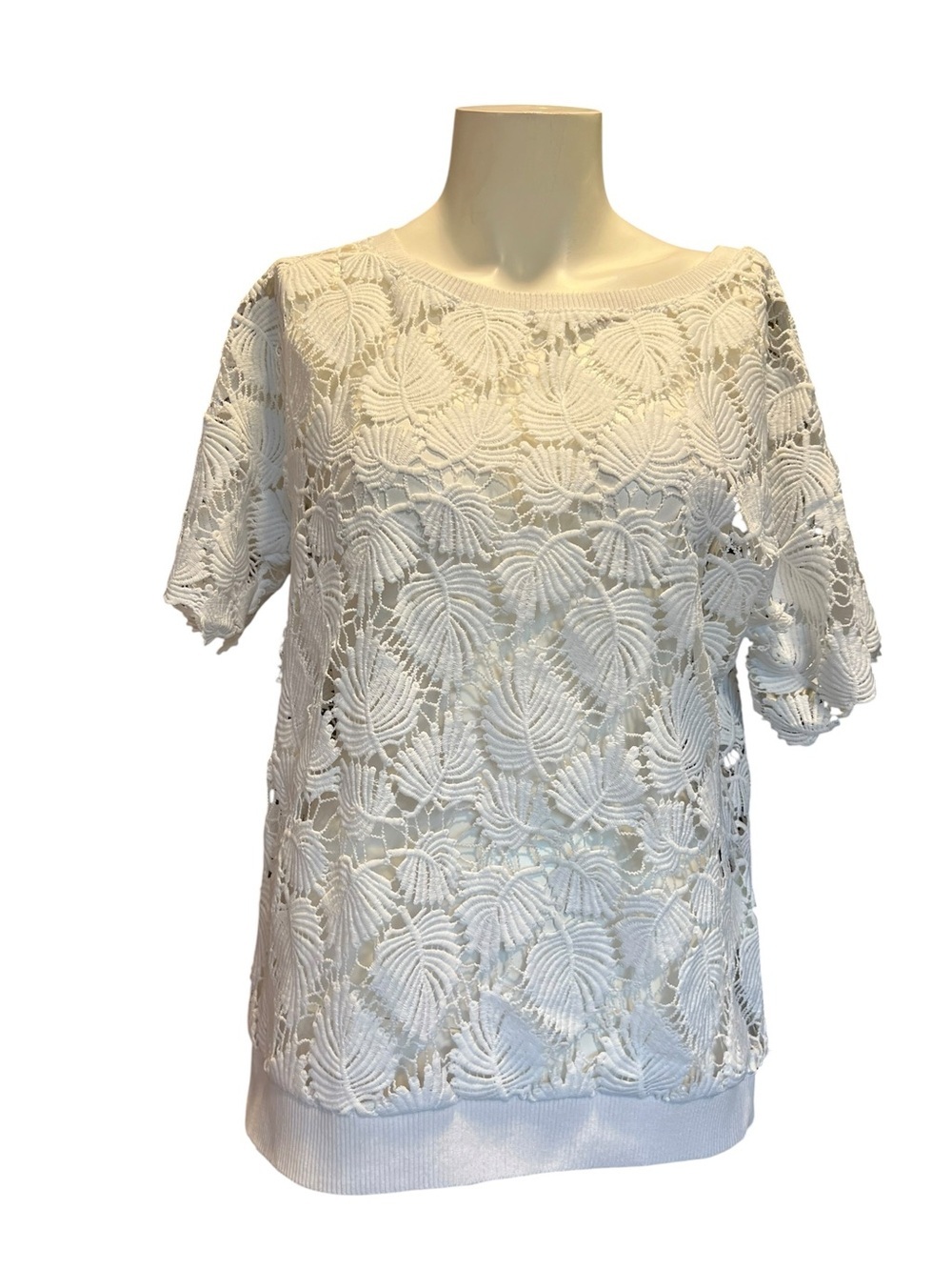 Lilly Pulitzer White Lace Top with Pink Label - Picture 2 of 7
